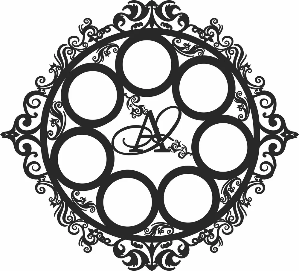 Decorative Frame and Pictures Holder Clipart — full DXF linework preview