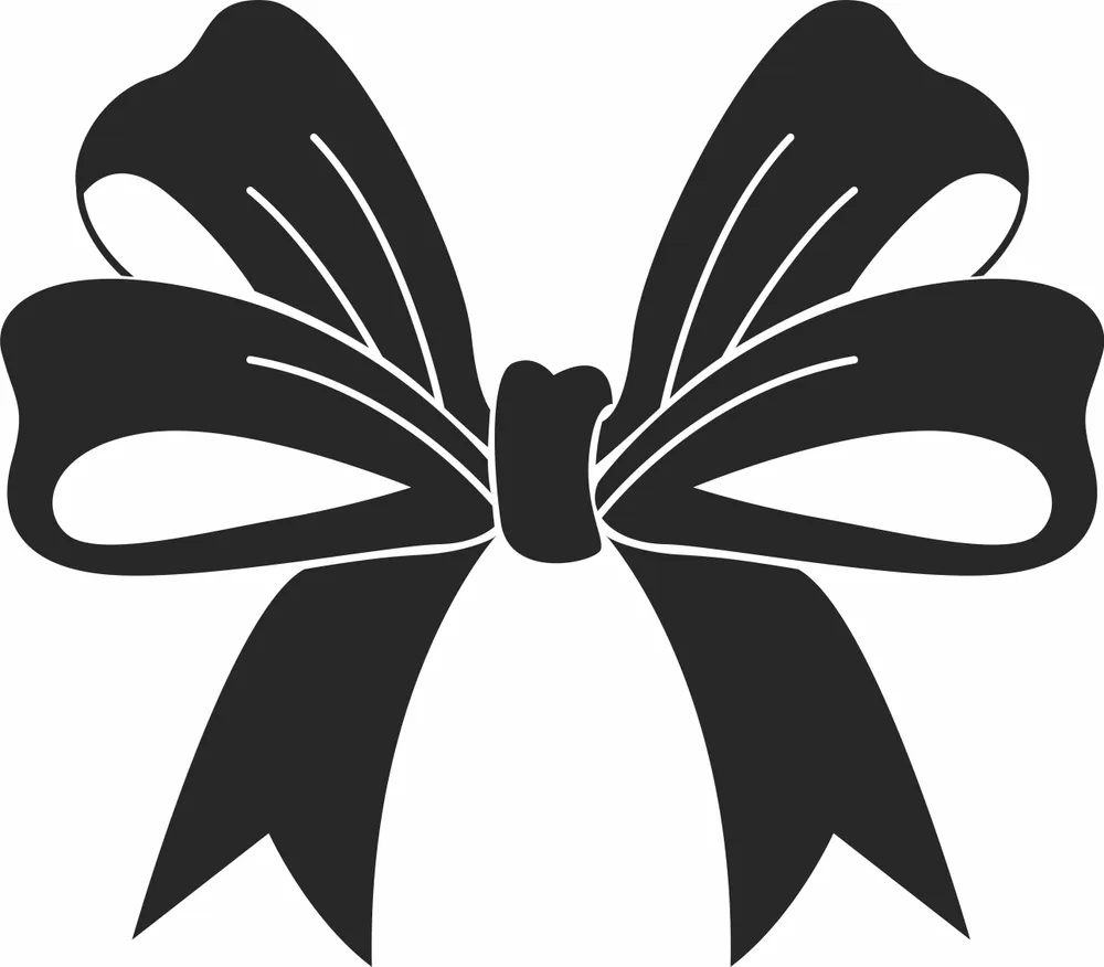 Decorative Ribbon Bow Tied Knot Holiday Graphic — DXF linework preview