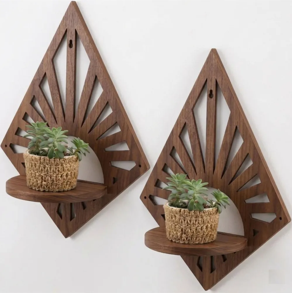 Diamond Floating Wall Shelves — full DXF linework preview