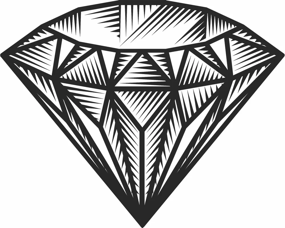Diamond Wall Art — full DXF linework preview