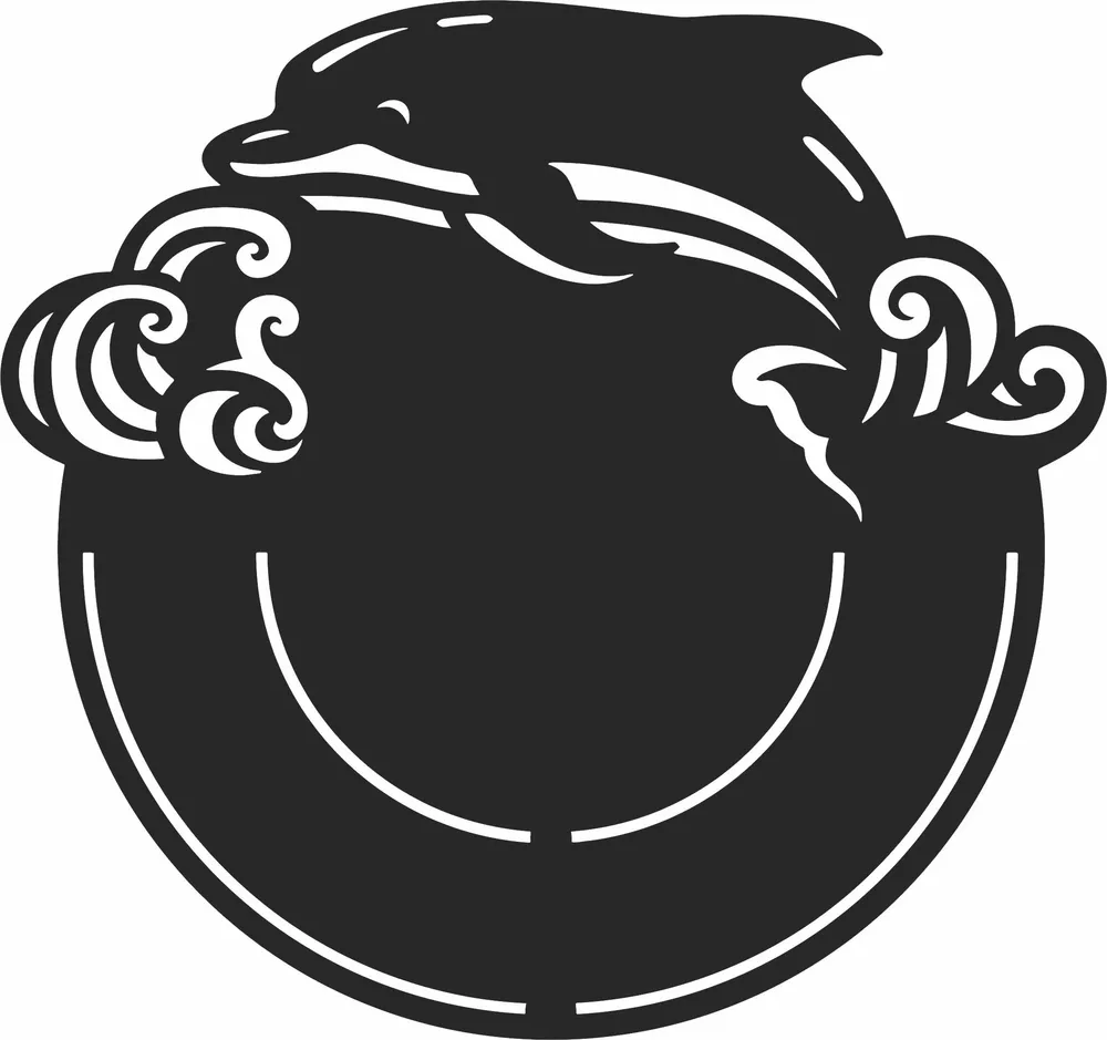 Dolphin Sign — full DXF linework preview