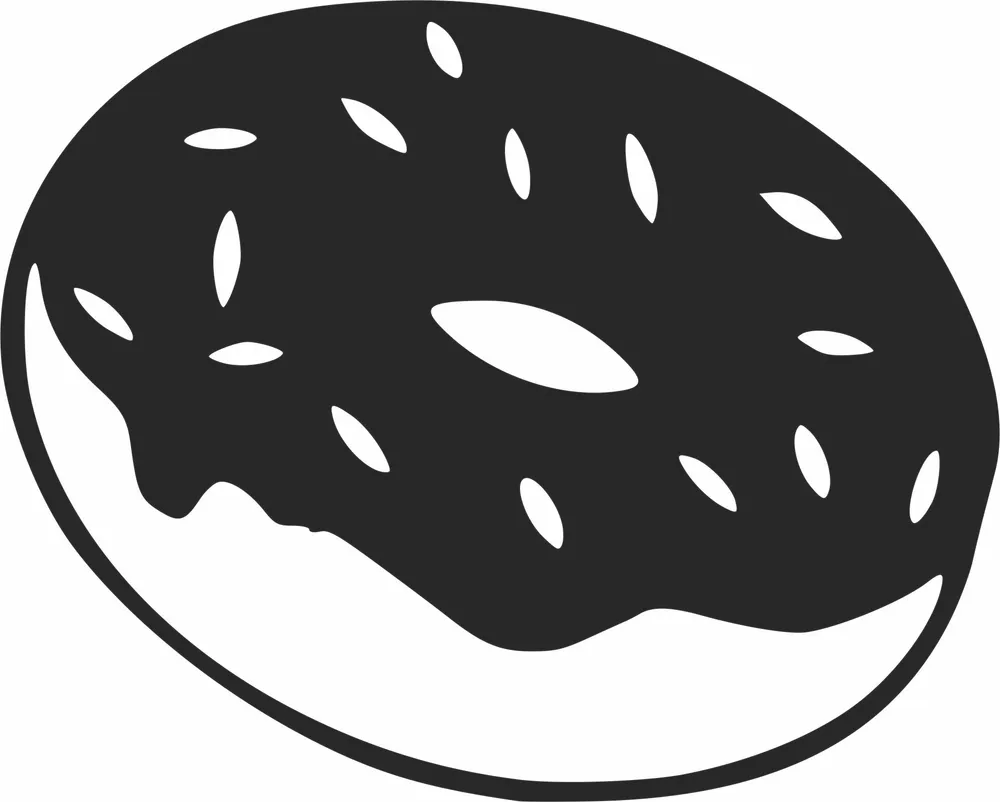 Donut Wall Art — full DXF linework preview