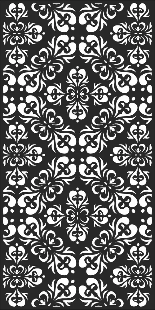 Door Butterfly Pattern Wall Art — full DXF linework preview
