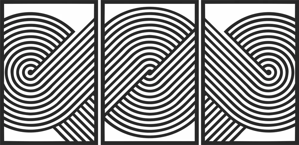 Door Geometric Wall Art — full DXF linework preview
