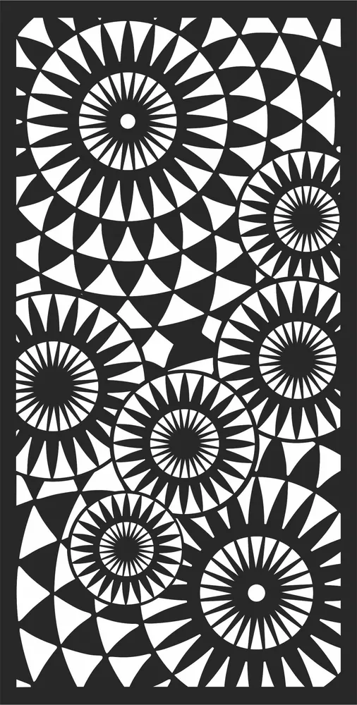 Door Geometric Wall Art — full DXF linework preview