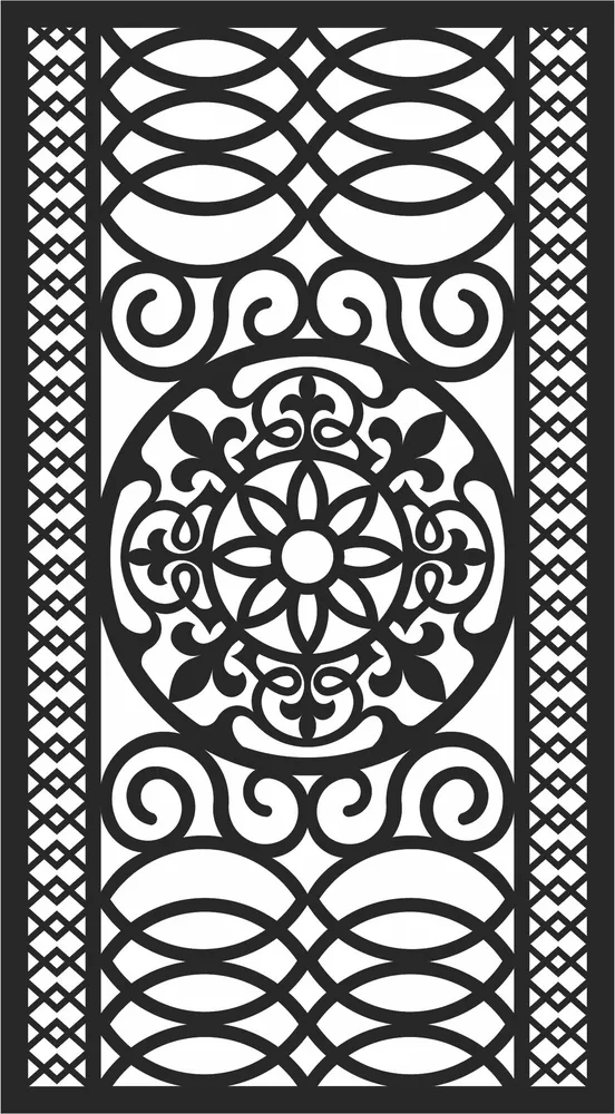 Door Geometric Wall Art — full DXF linework preview