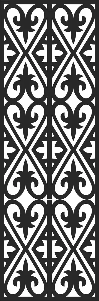 Door Pattern Wall Art — full DXF linework preview