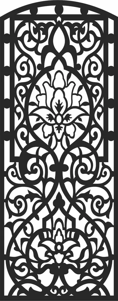 Door Pattern Wall Art — full DXF linework preview