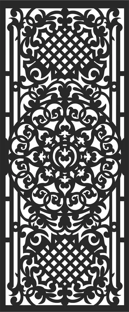 Door Pattern Wall Art — full DXF linework preview