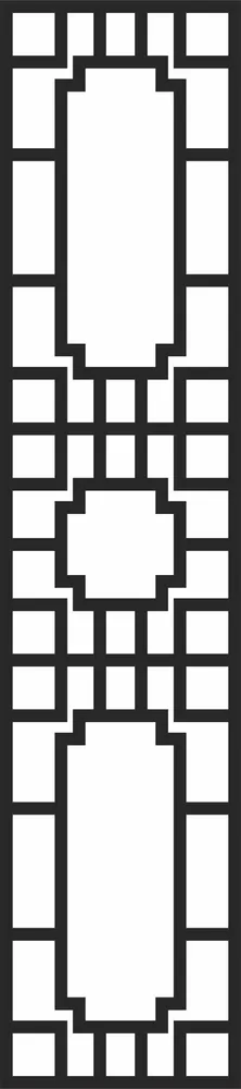 Door Pattern Wall Art — full DXF linework preview