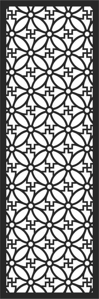 Door Pattern Wall Art — full DXF linework preview