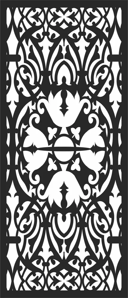 Door Pattern Wall Art — full DXF linework preview