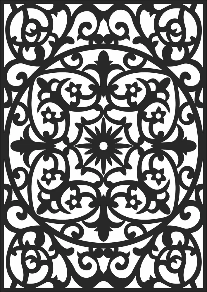 Door Pattern Wall Art — full DXF linework preview