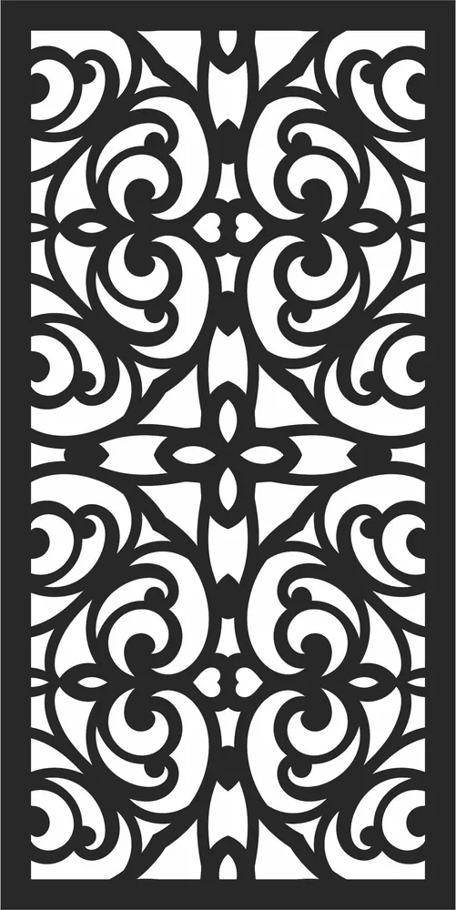 Door Pattern Wall Art — full DXF linework preview