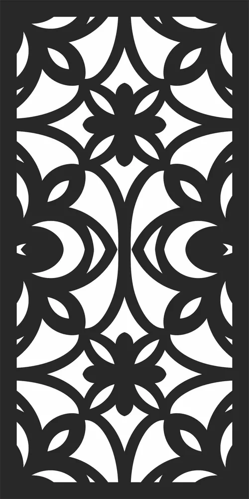 Door Pattern Wall Art — full DXF linework preview