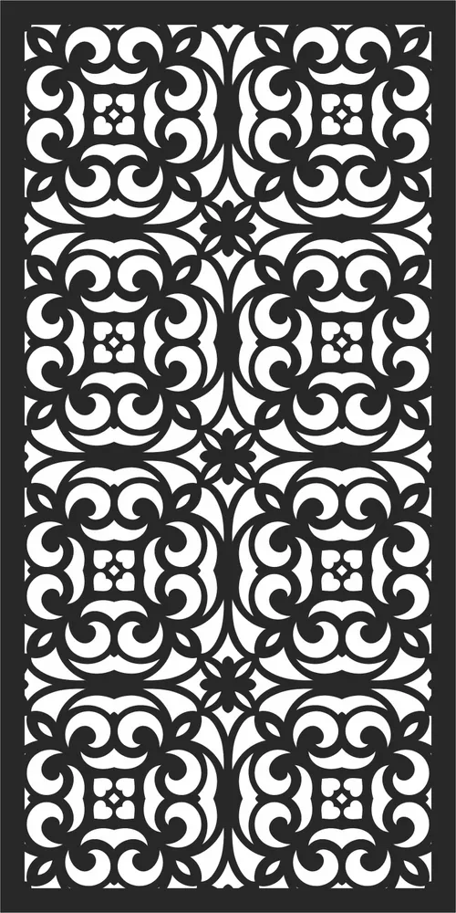 Door Pattern Wall Art — full DXF linework preview