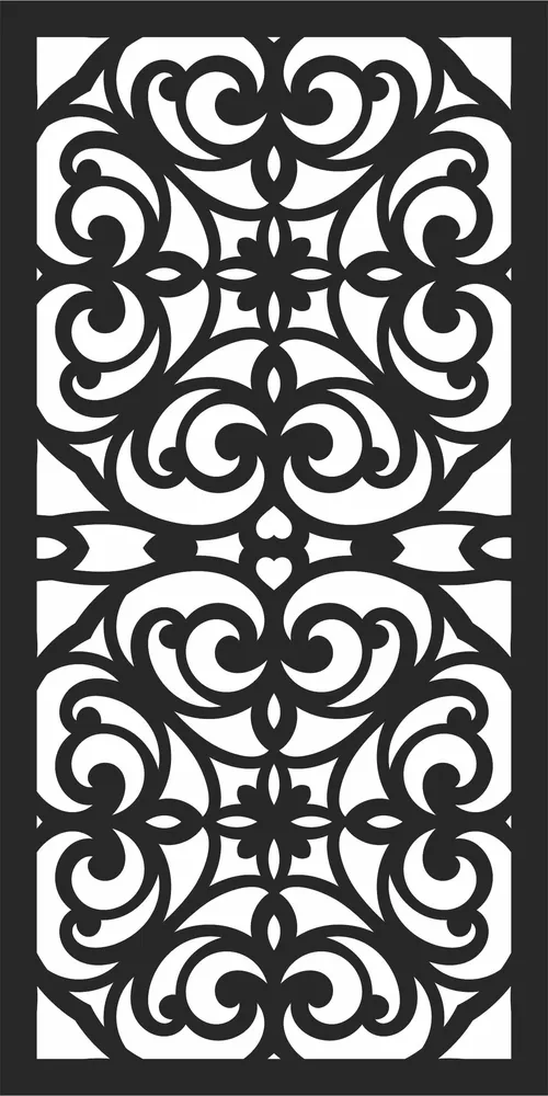 Door Pattern Wall Art — full DXF linework preview
