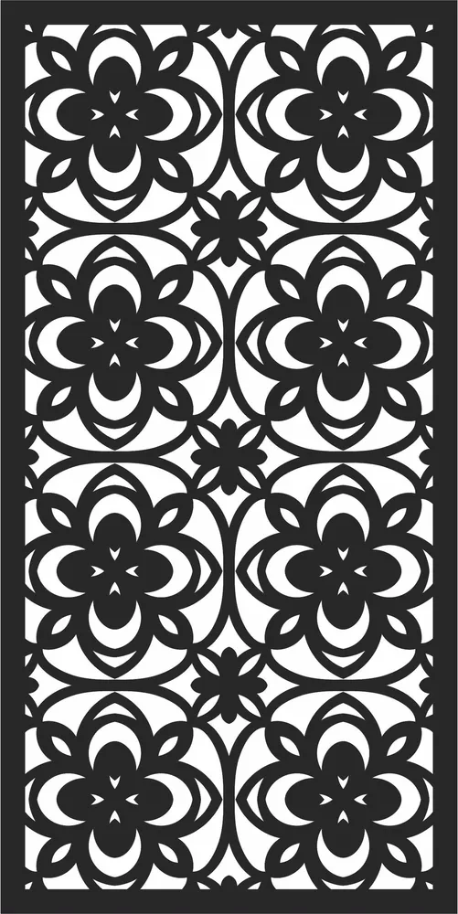 Door Pattern Wall Art — full DXF linework preview