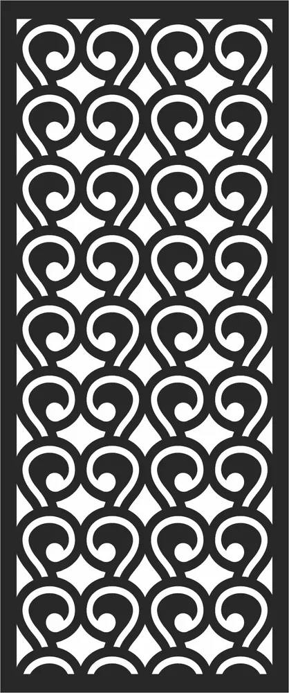 Door Pattern Wall Art — full DXF linework preview