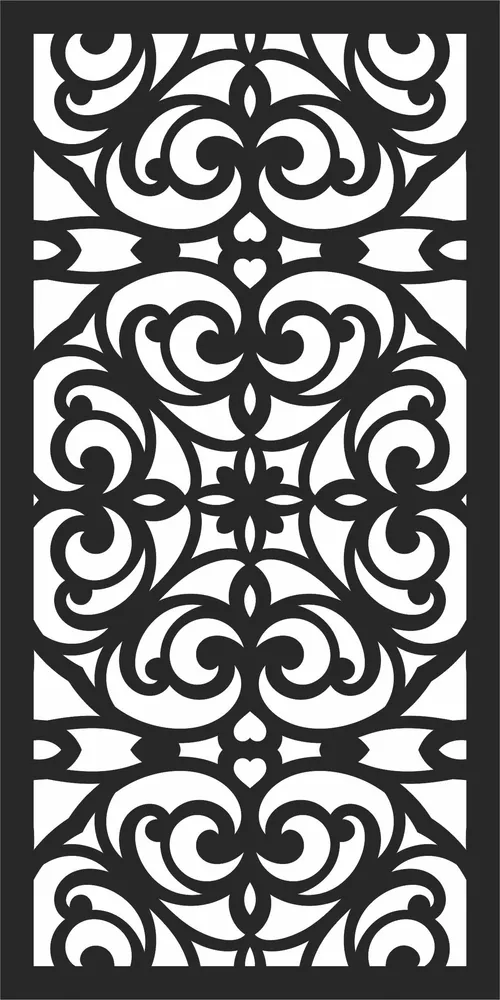 Door Pattern Wall Art — full DXF linework preview