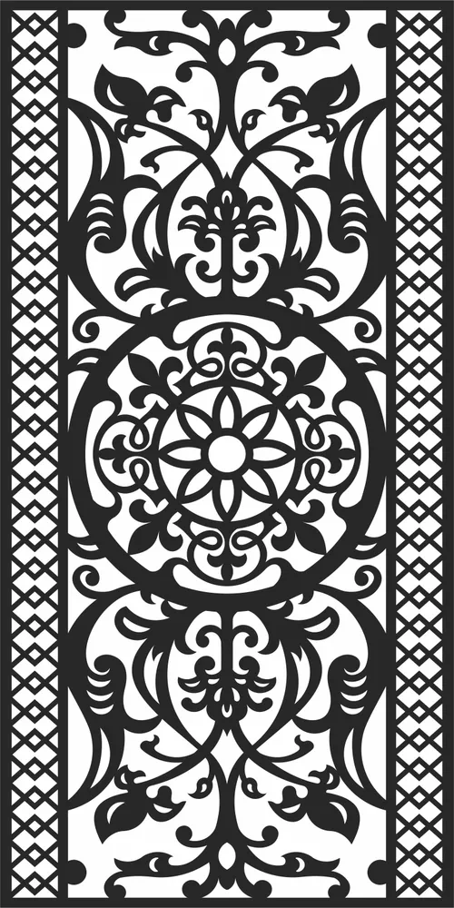 Door Pattern Wall Art — full DXF linework preview