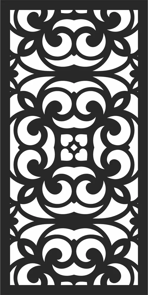 Door Pattern Wall Art — full DXF linework preview