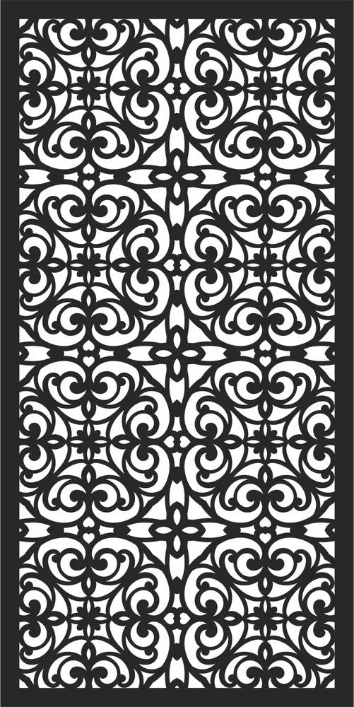 Door Pattern Wall Art — full DXF linework preview