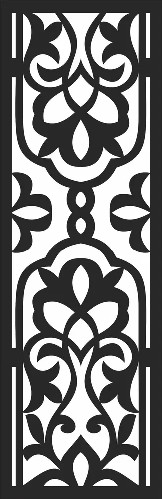 Door Pattern Wall Art — full DXF linework preview