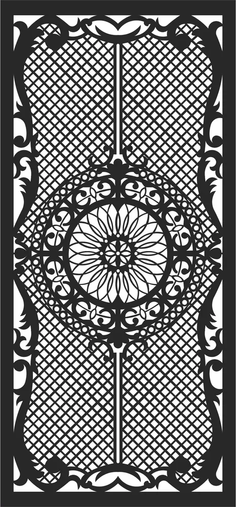 Door Pattern Wall Art — full DXF linework preview