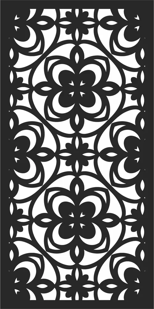 Door Pattern Wall Art — full DXF linework preview