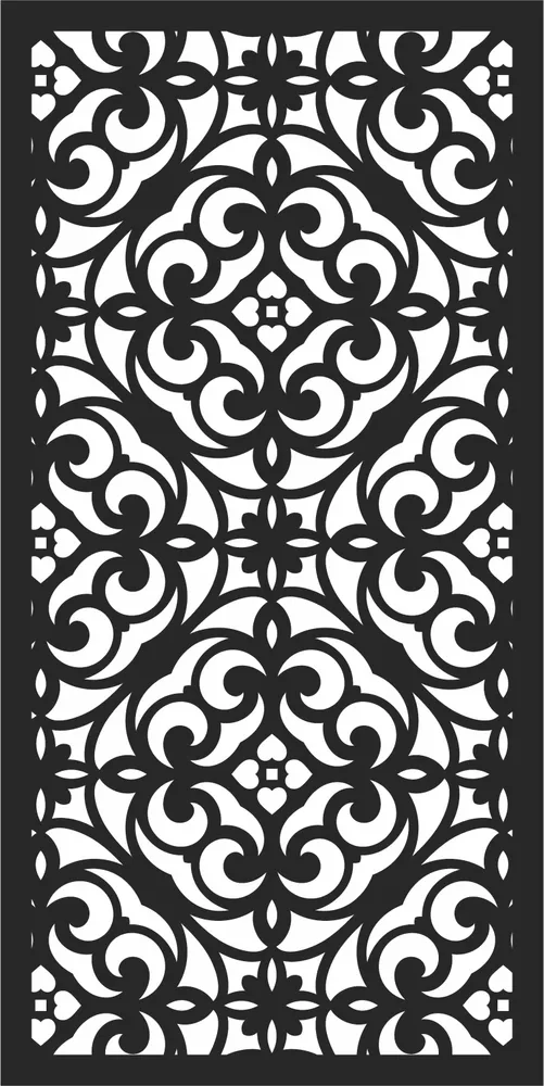Door Pattern Wall Art — full DXF linework preview