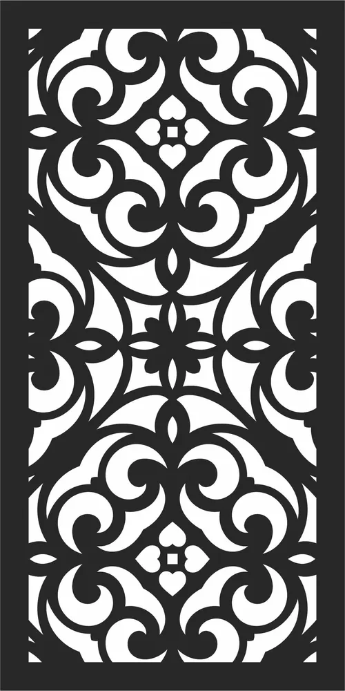 Door Pattern Wall Art — full DXF linework preview