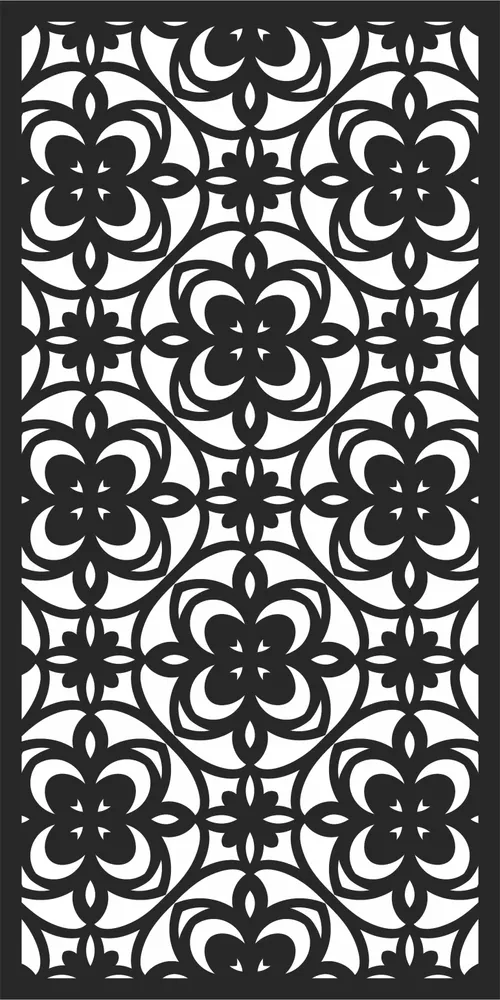 Door Pattern Wall Art — full DXF linework preview