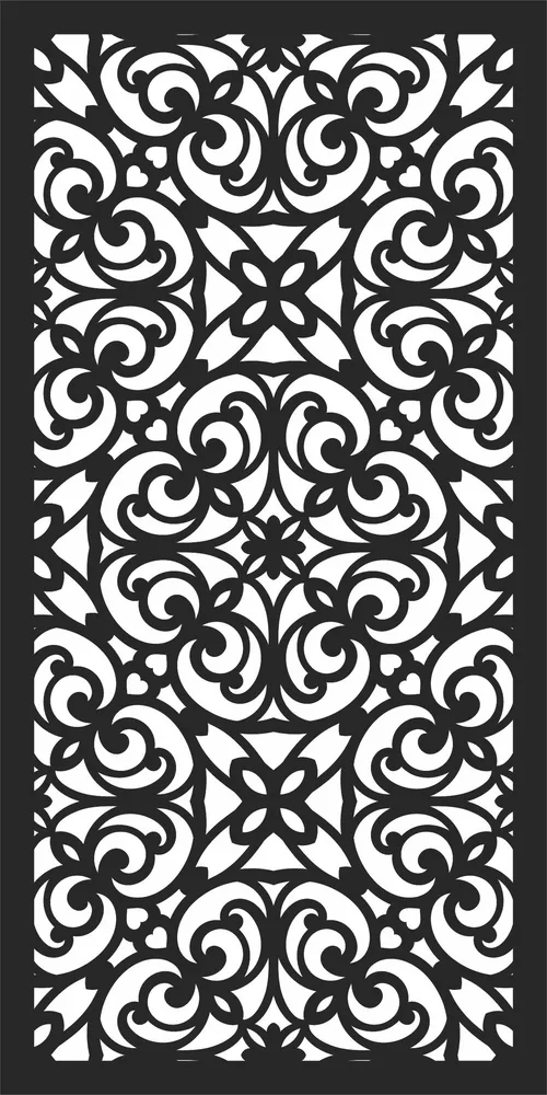 Door Pattern Wall Art — full DXF linework preview