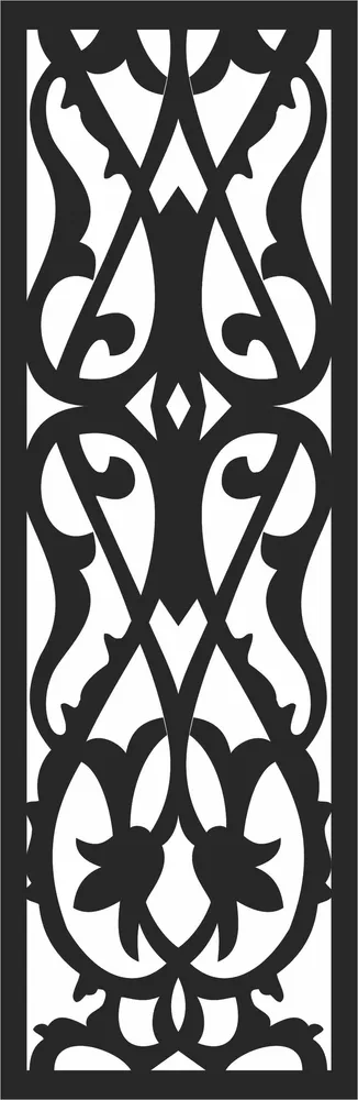 Door Pattern Wall Art — full DXF linework preview