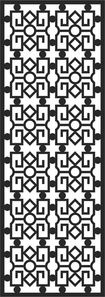 Door Pattern Wall Art — full DXF linework preview