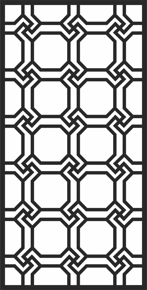 Door Pattern Wall Art — full DXF linework preview