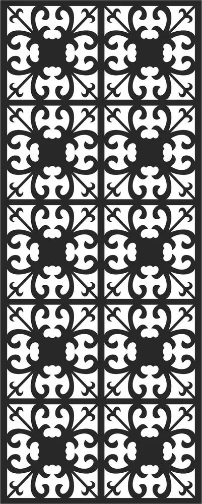 Door Pattern Wall Art — full DXF linework preview