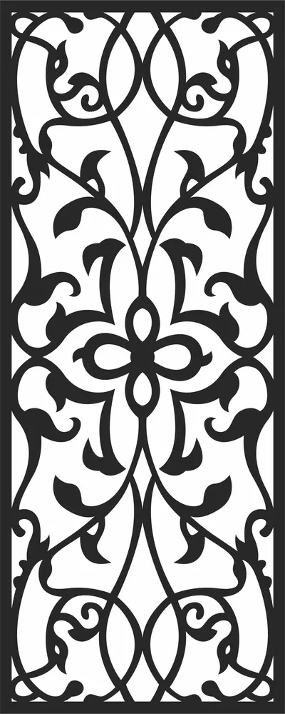 Door Screen Pattern — full DXF linework preview