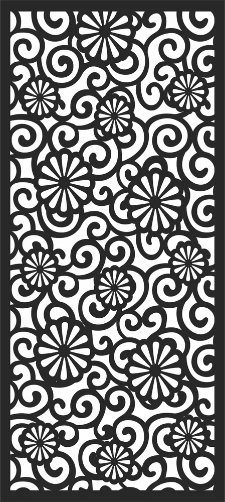 Door Screen Pattern — full DXF linework preview