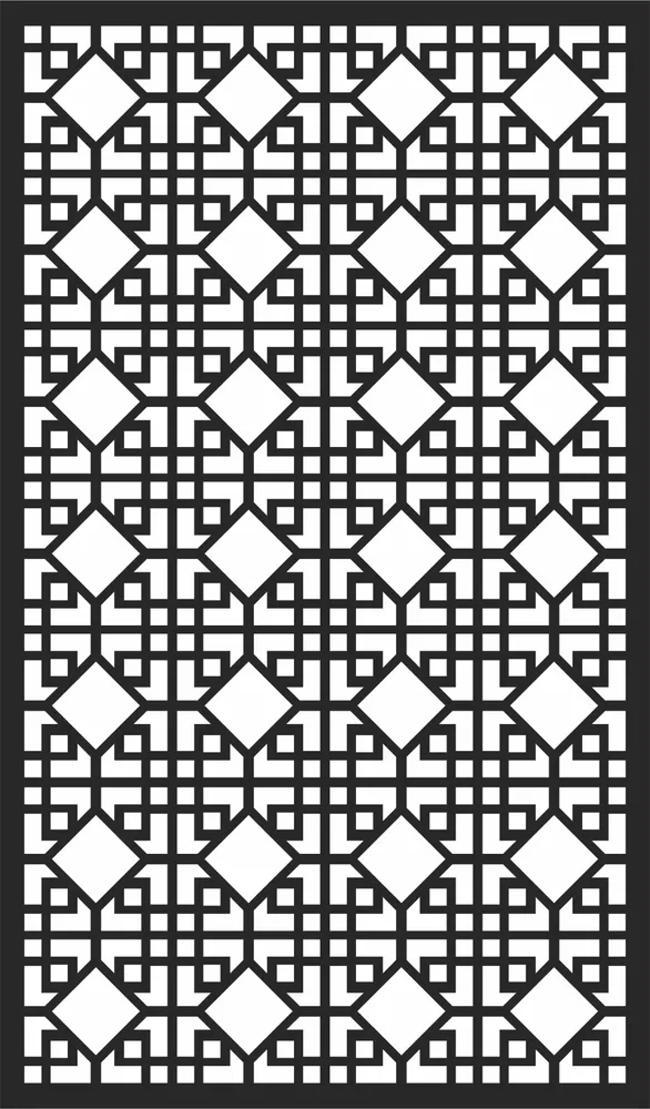 Door Screen Pattern — full DXF linework preview
