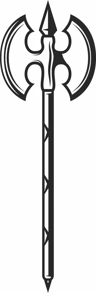 Double Bladed Battle Axe Design — DXF linework preview