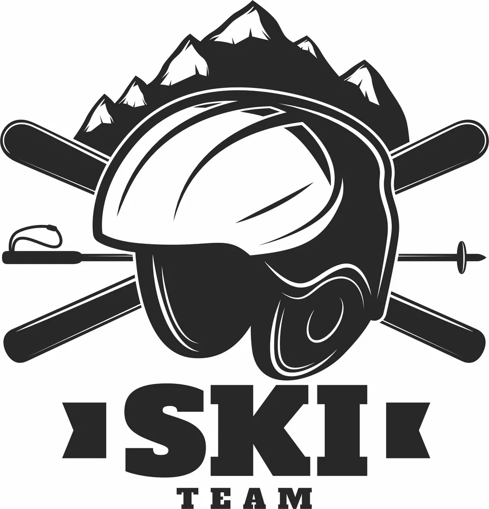 Downhill Skiing Clipart — full DXF linework preview