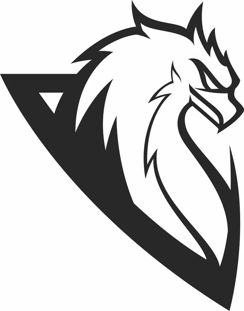 Dragon Logo Sign — full DXF linework preview