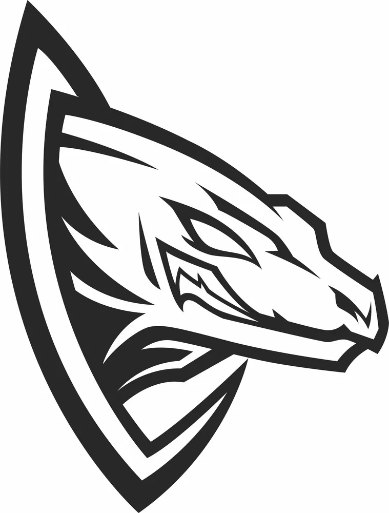 Dragon Logo Sign — full DXF linework preview