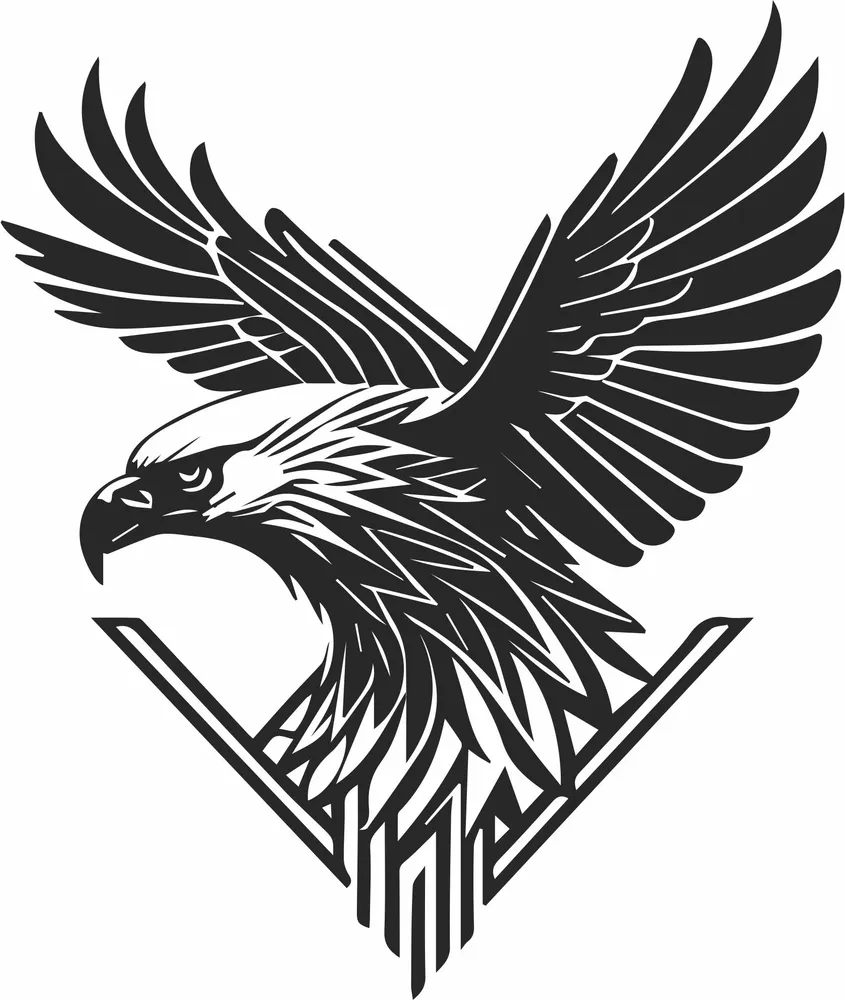 Eagle Silhouette — full DXF linework preview