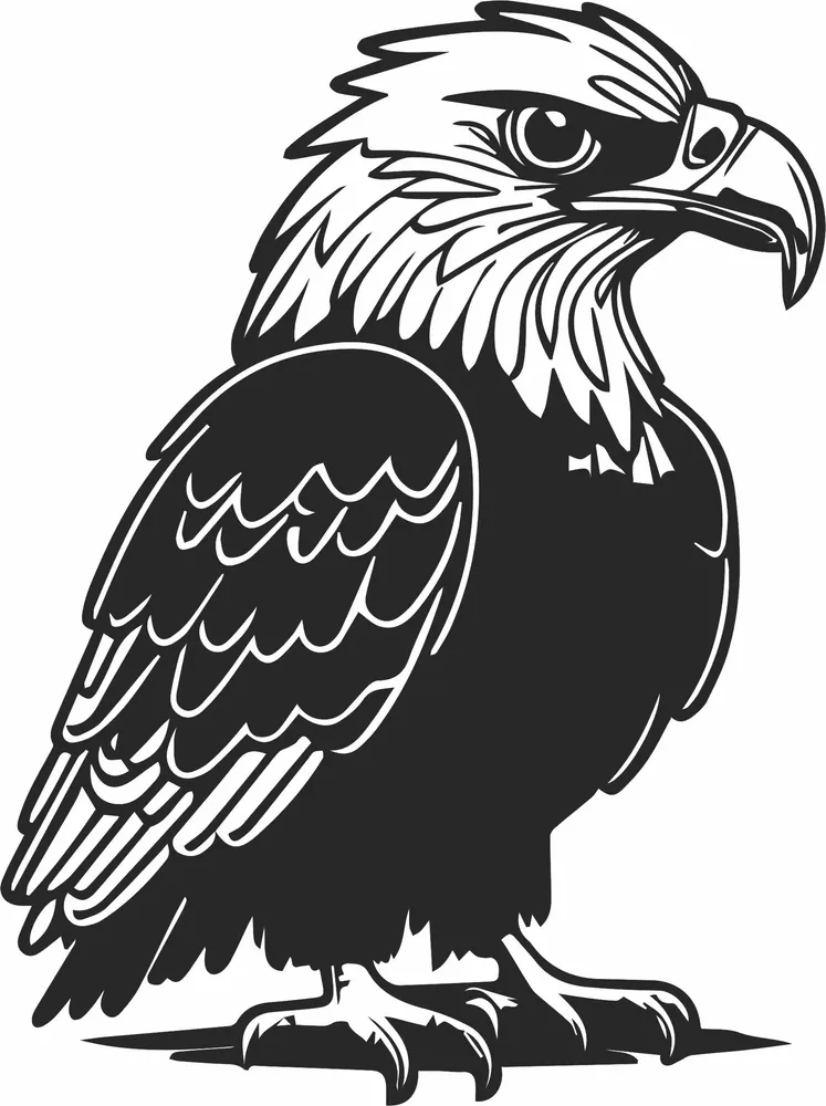 Eagle Silhouette — full DXF linework preview