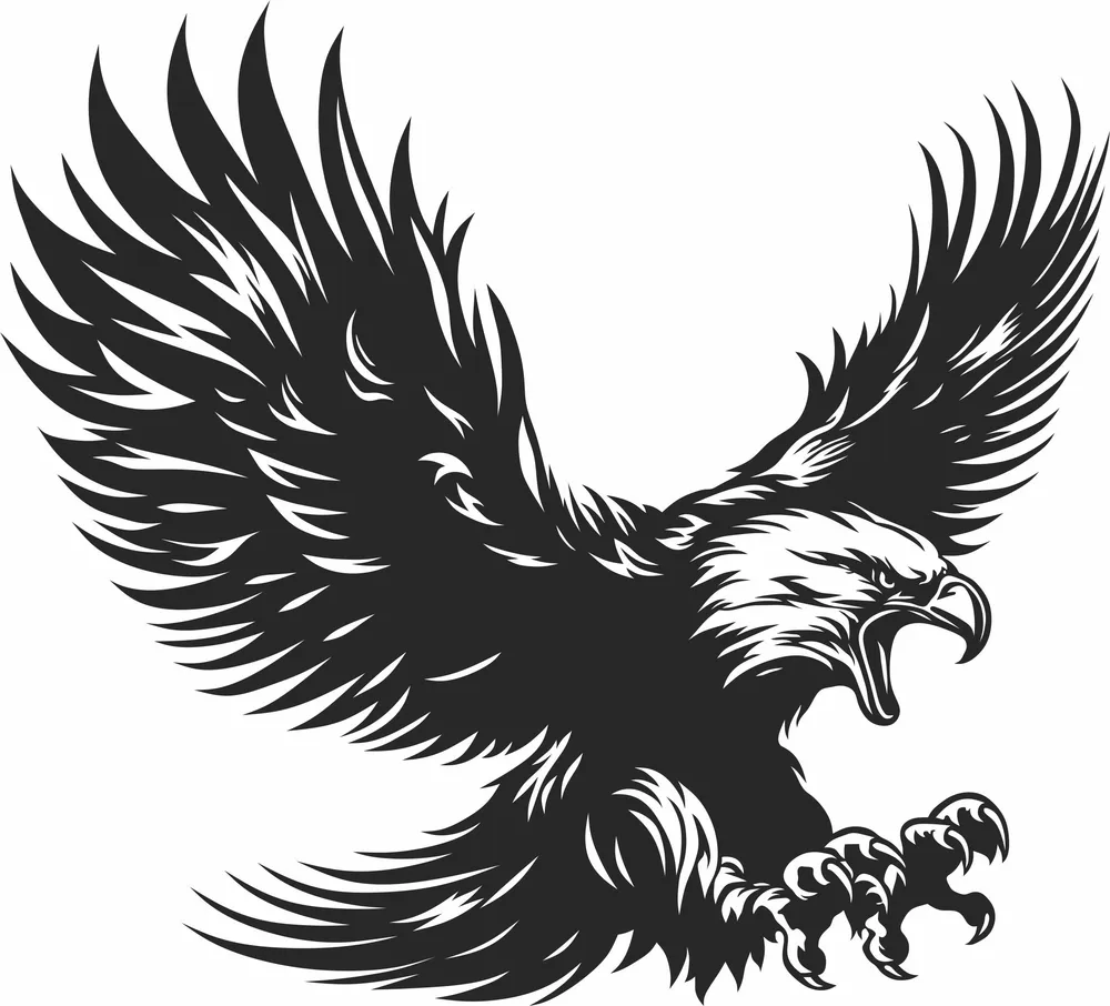 Eagle Silhouette — full DXF linework preview