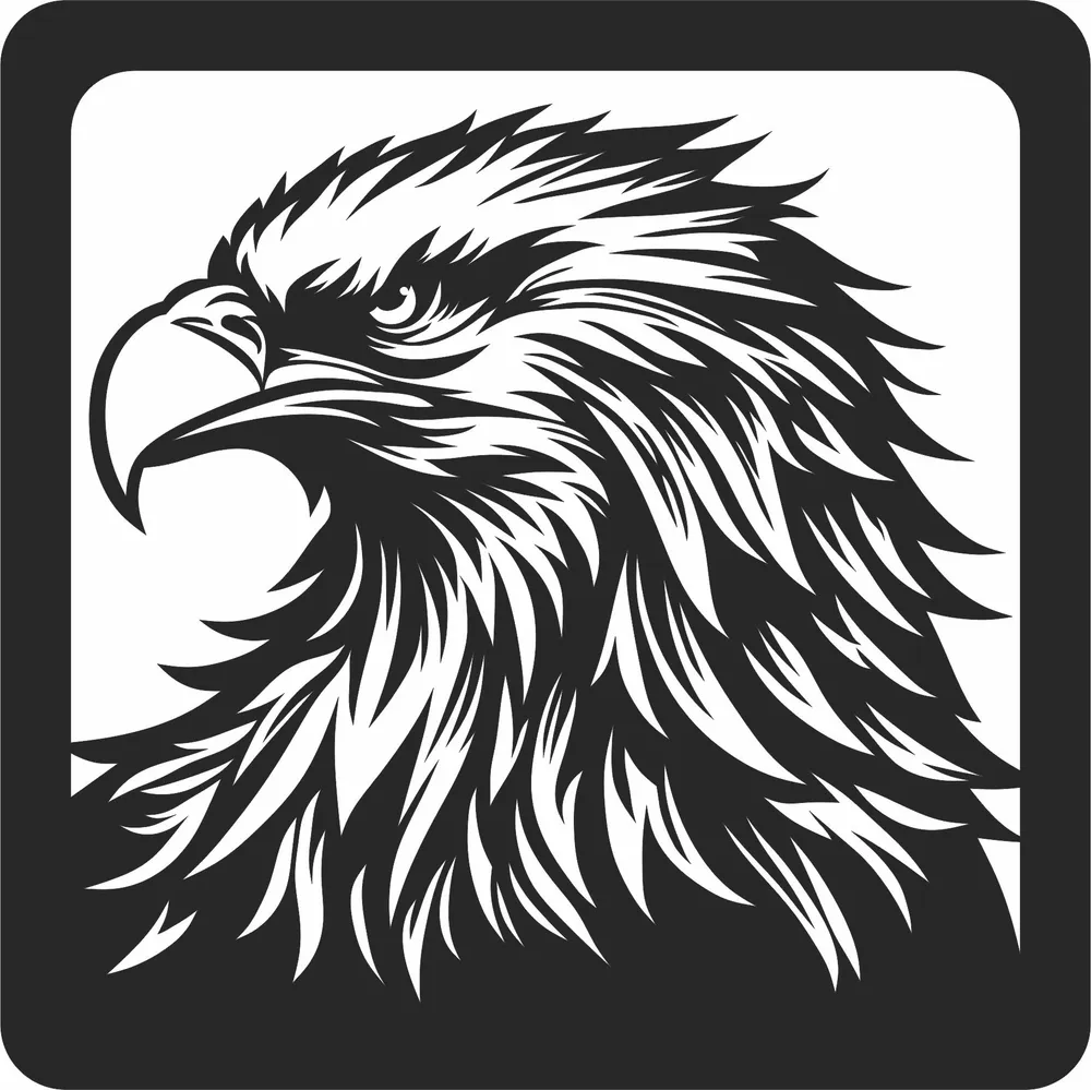 Eagle Wall Art — full DXF linework preview