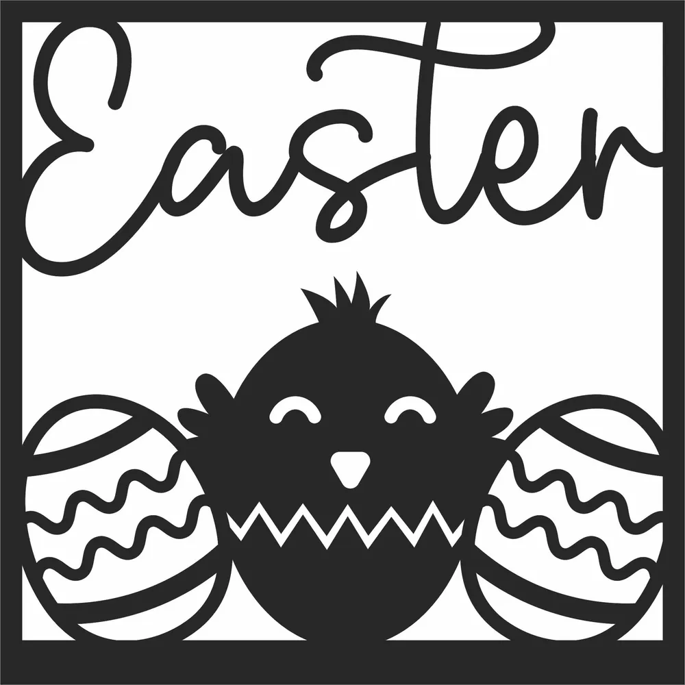 Easter Eggs Clipart — full DXF linework preview